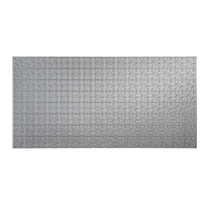 Panneau mural décoratif en vinyle style traditionnel 4 pi x 8 pi FASÄDE, Argenté