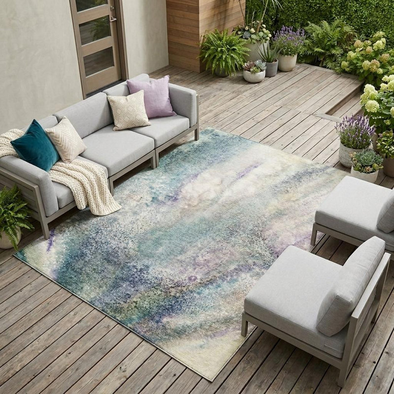Tapis extérieur lavable antidérapant 9 pi x 12 pi ivoire