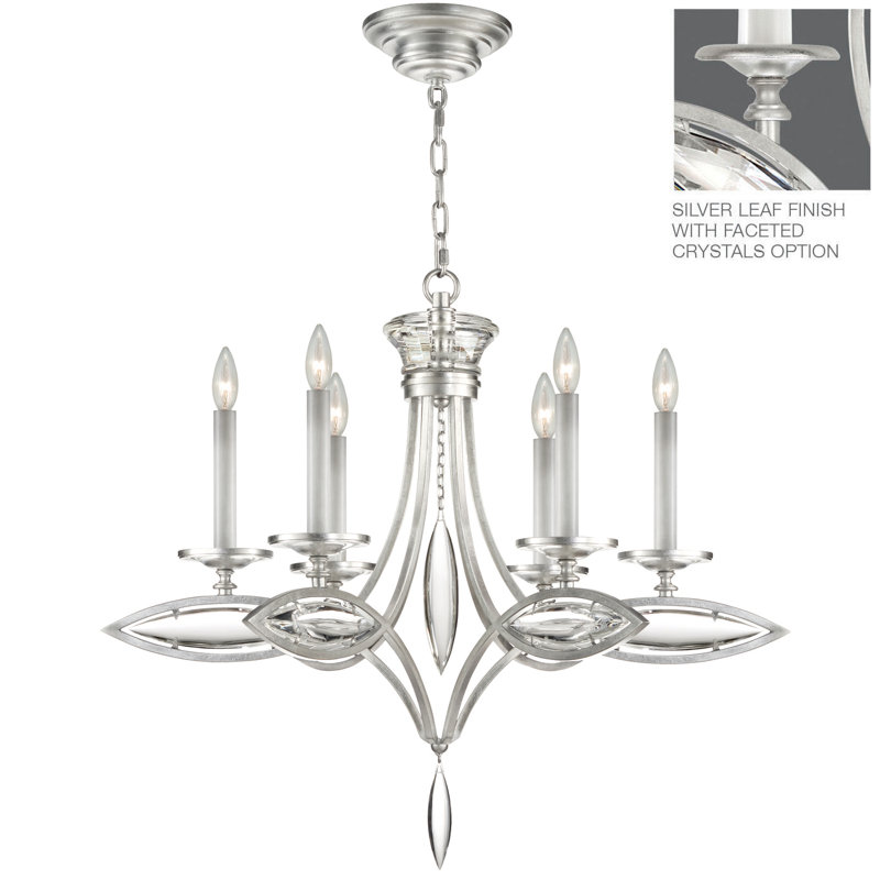 Marquise 6 - Light Chandelier, Platinized Silver