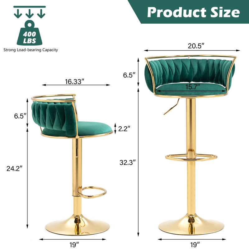 Tabouret de bar Christal, Vert foncé, DARK-GREEN