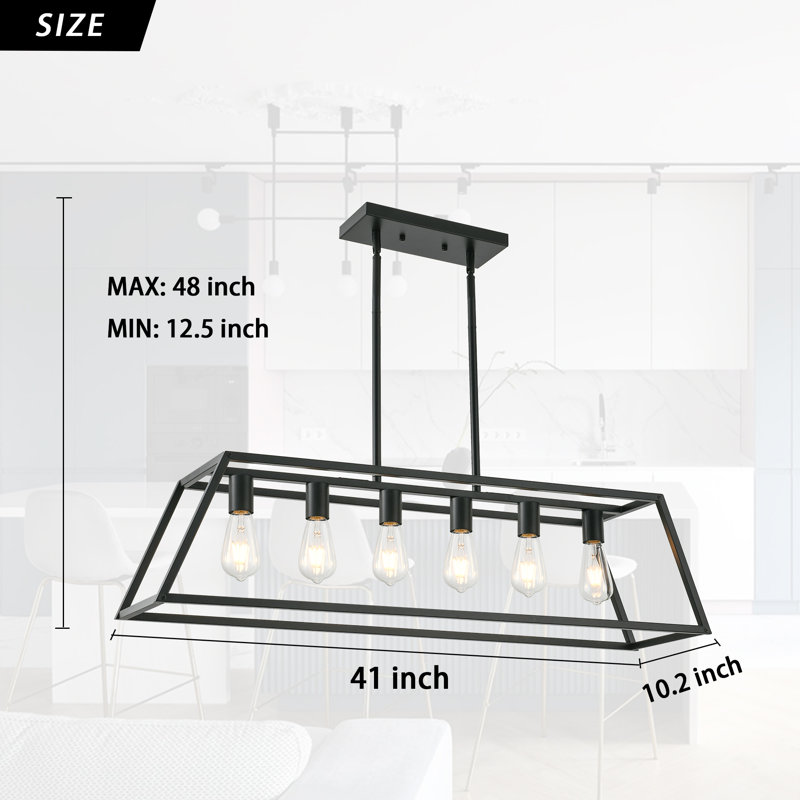 Jaijuan - Light Kitchen Island Pendant, 41" W, 6 Lights