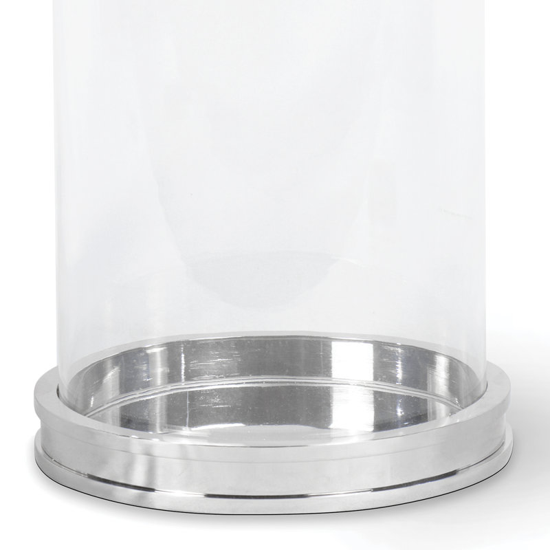 Polished Nickel Glass Hurricane Candle Lantern