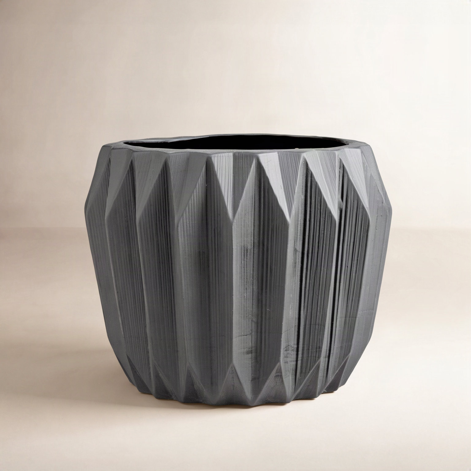 Harvey Ceramic Pot Planter, 6" H x 7.75" W x 7.75" D, Gray