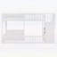 Lit mezzanine simple avec marches de rangement, lumière DEL, armoires sous le lit, conception de maisonnette pour enfants, blanc et gris-1408420785-1408420787