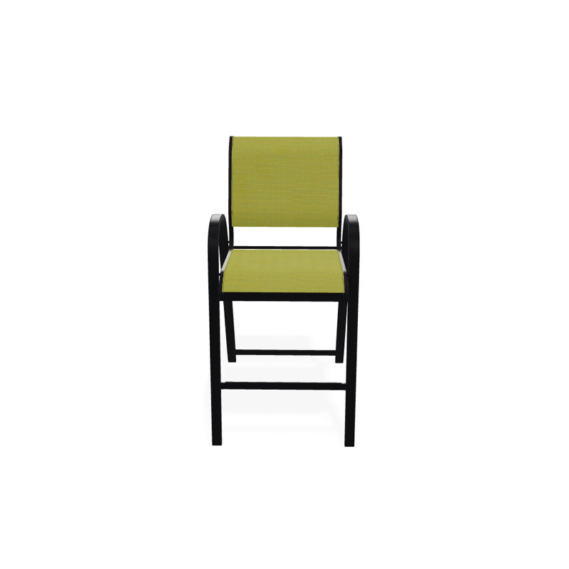 Tabouret de bar Holna, Lime 38D Sunbrella®, Noir texturé