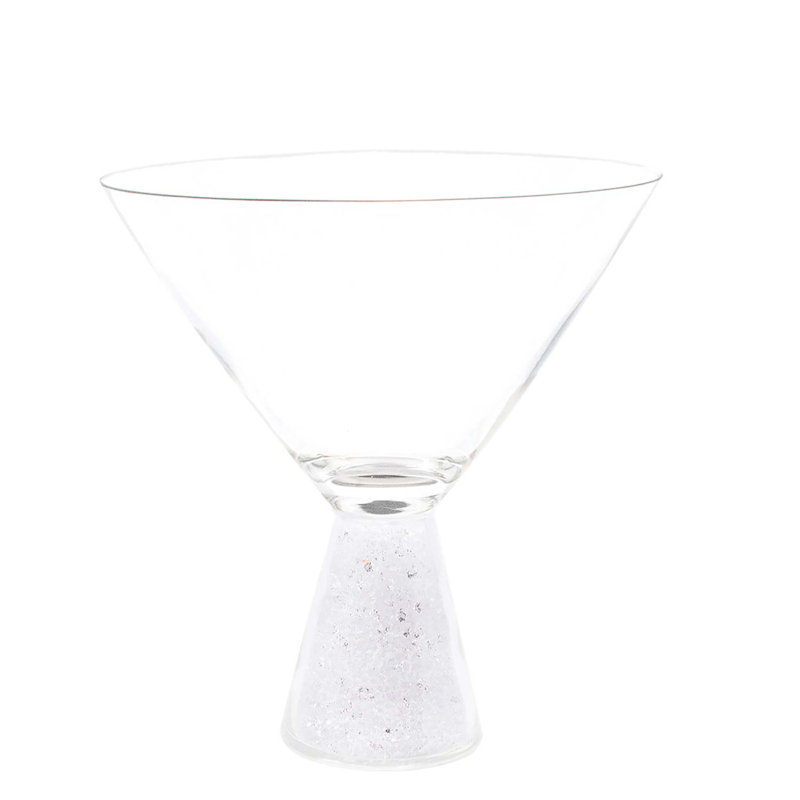 Crystal-Filled Stemless Martini Glass Set of 6