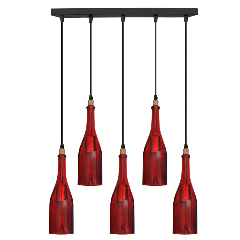 Borden 5 - Light Kitchen Island Pendant, Red
