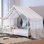 Lit à baldaquin simple en métal avec rangement Montessori House