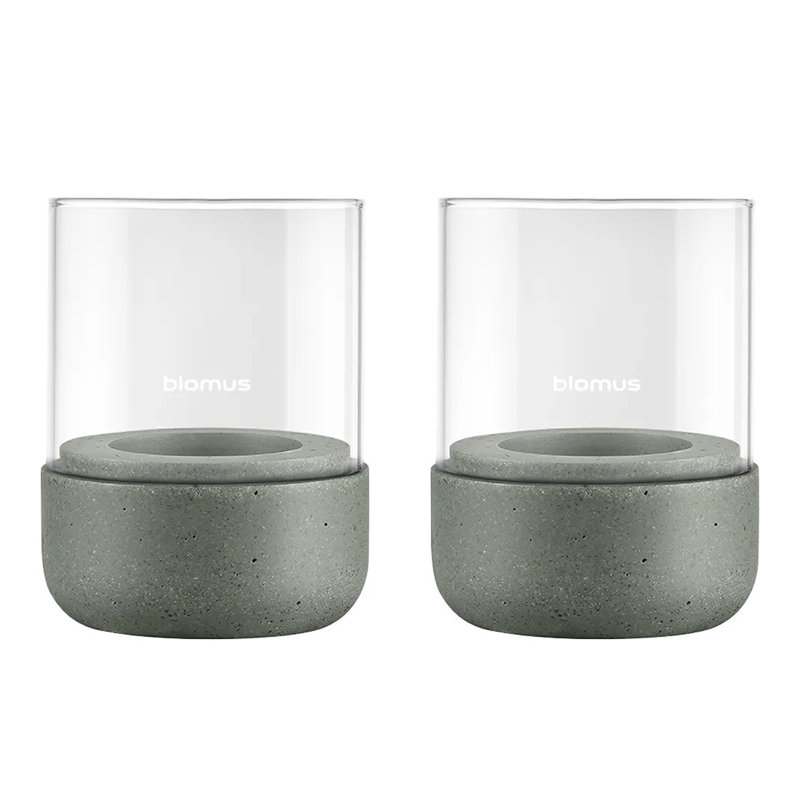2 Piece Glass Set, 9.5 cm H x 7 cm W x 7 cm D, Green