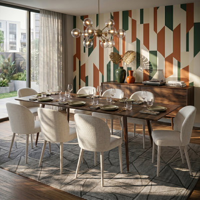 Ensemble de table de salle à manger 9 pièces avec chaises rembourrées