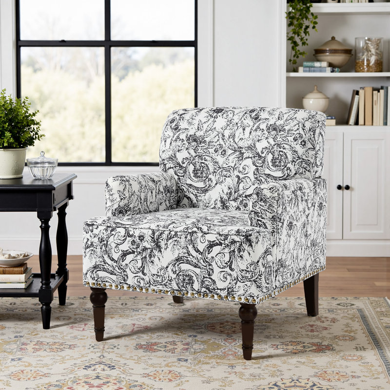 Chaise avec accoudoirs Glenetta Iliana, Chenille noir