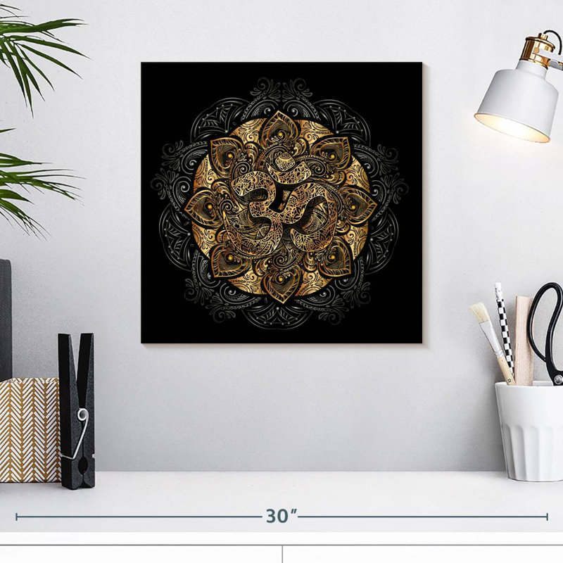 Mandala Kerrick avec symbole Om, H 16 po x l 16 po