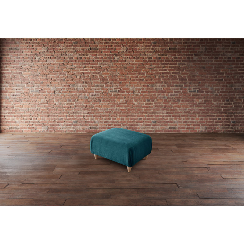 Charlotte-Ann Soft Touch Square Footstool, Emerald