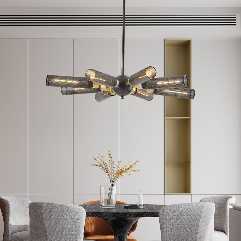 8-matte black adjustable iron pendant light