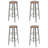 Tabourets de bar en MDF argent et brun