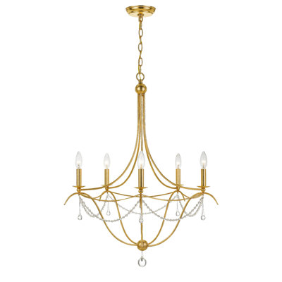 Lustre empire à 3 lumières de style bougie avec accents perlés Braden