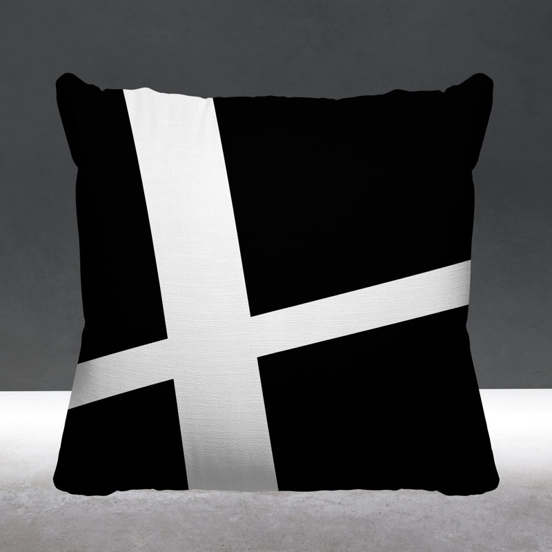 Coussin décoratif intérieur / extérieur Siddel, L 17 po x H 17 po, Noir