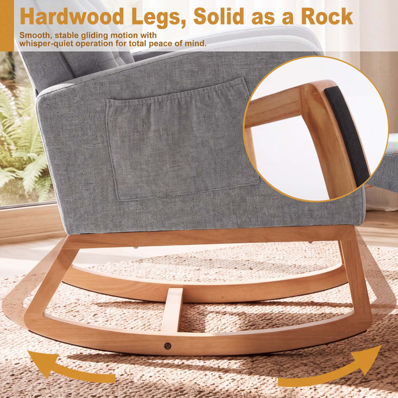 Fauteuil inclinable moderne en chenille avec repose-pieds, fauteuil à bascule manuel avec appui-tête réglable et repose-pieds à bouton-poussoir