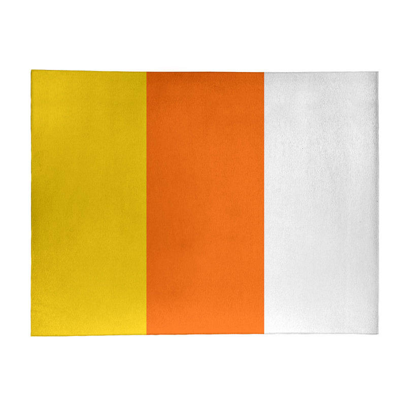 Tapis tissé à plat jaune/orange/blanc Miami, Rectangle 9 pi x 12 pi