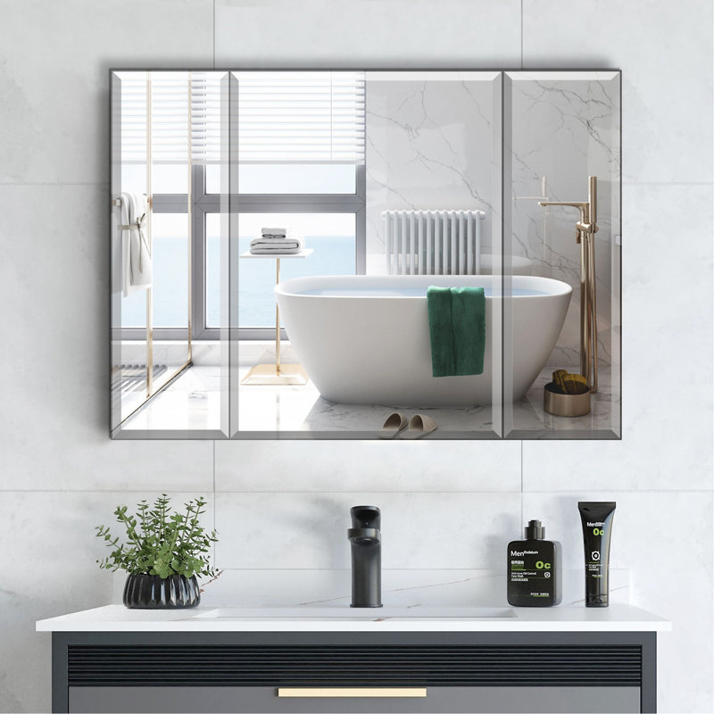 Armoire à pharmacie de salle de bain polyvalente avec tablettes en verre réglables et options de montage multiples
