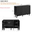 Armoire à chaussures crème avec poignées réglables, buffet de rangement 47,2 po pour couloir, salon, noir-363914313