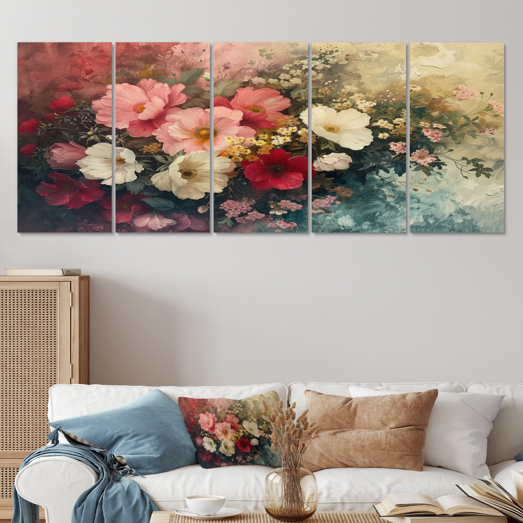 Winston Porter Pink White Floral Fusion Plants - Petunias Canvas Wall ...