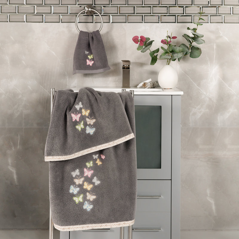 100% Turkish Cotton Towel Set, Charcoal, 2 Piece Hand Towel
