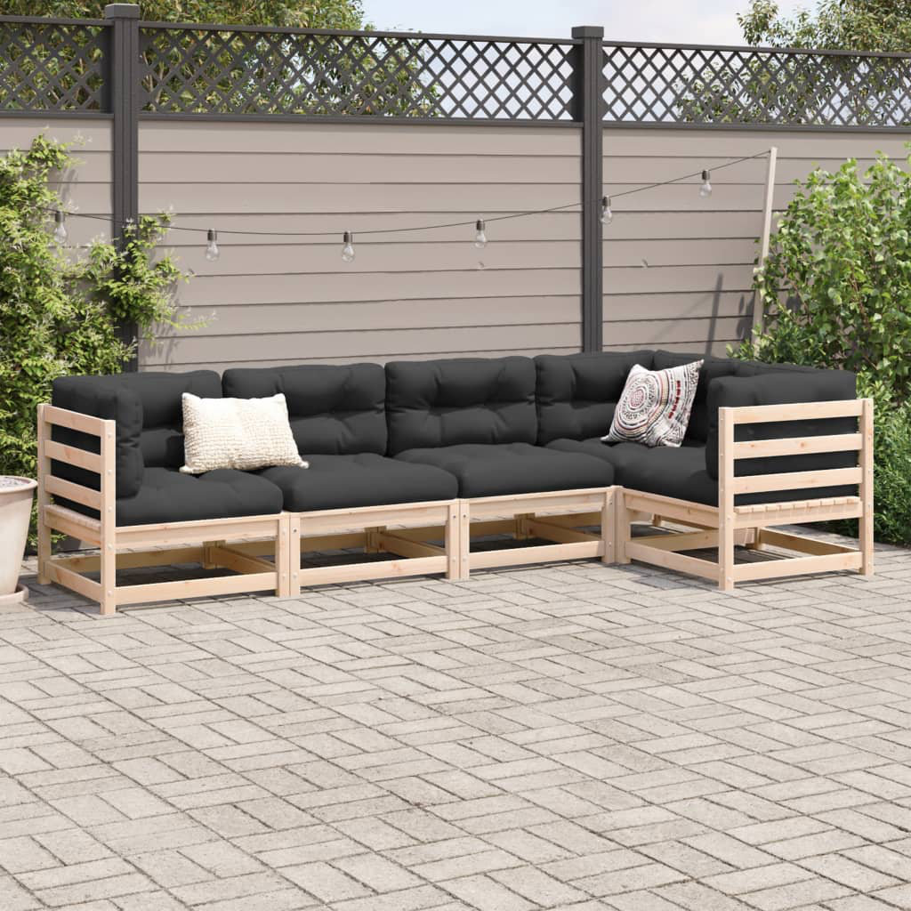 Vidaxl 5-Teilig – Dieses Gartensofa-Set ist aus massivem Douglasienholz gefertigt