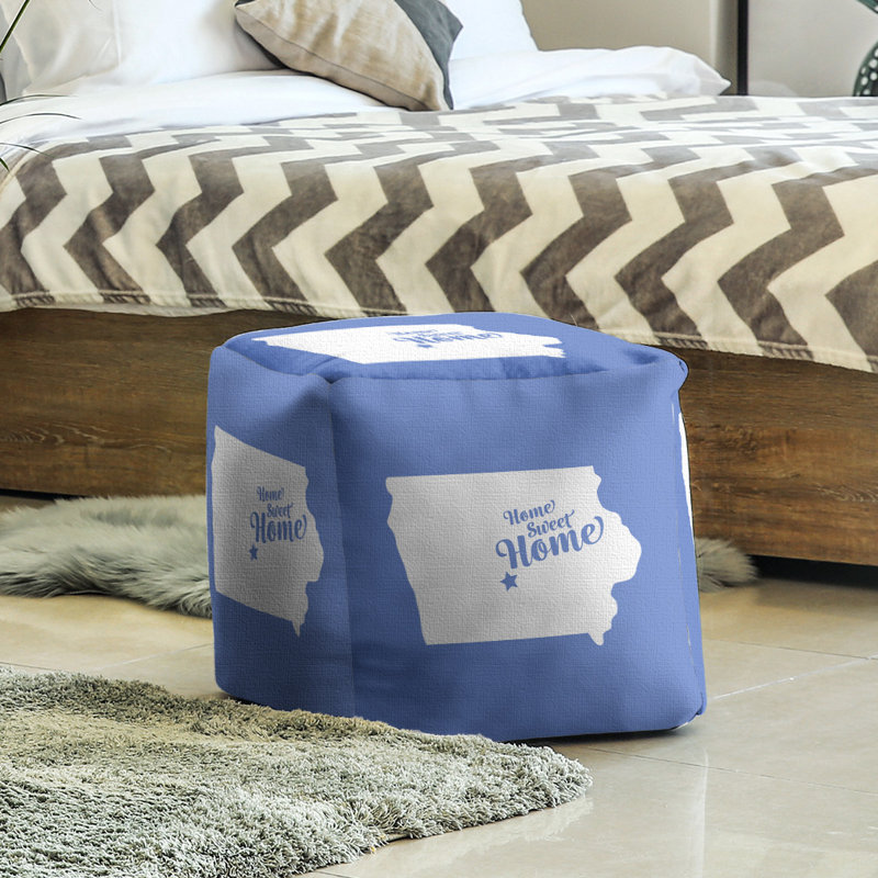 Repose-pieds cubique du moines home, Bleu