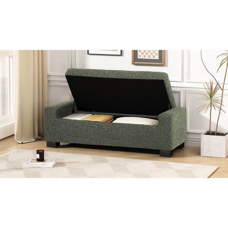 Repose-pieds rectangulaire en tissu 50 po, Vert noirci