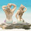 Ensemble de statue de jardin 2 pièces Life's a Beach Classic Mermaid and Merman-84593642