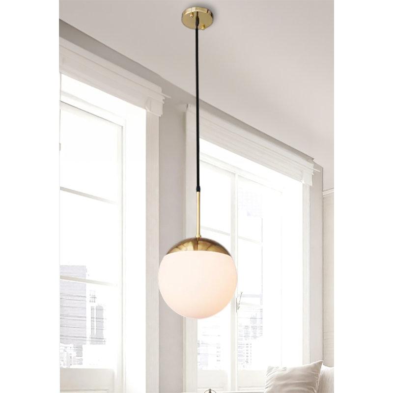 Luminaire suspendu en forme de globe à 1 lumière Guerrera, Laiton
