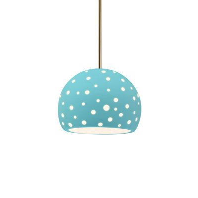 Luminaire suspendu 1 lumière Dimartino - Rosé brillant - Nickel brossé - l 12,25 po x H 9,25 po - DEL dédiée - Tige rigide