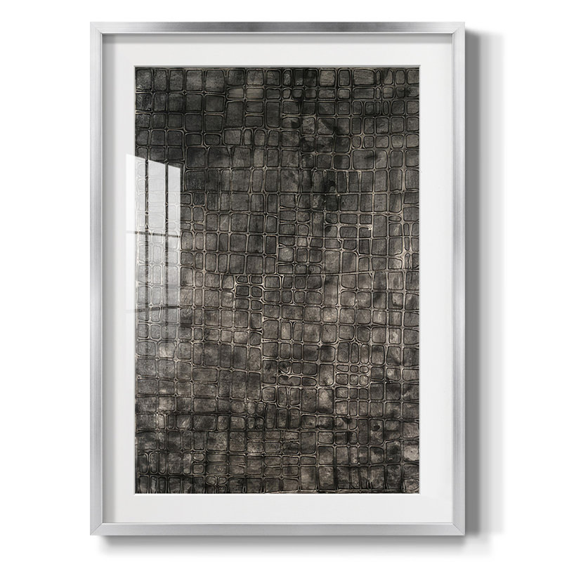 Lattice Lustre II - impression encadrée, H 25,5 po x l 17,5 po, Argent argent