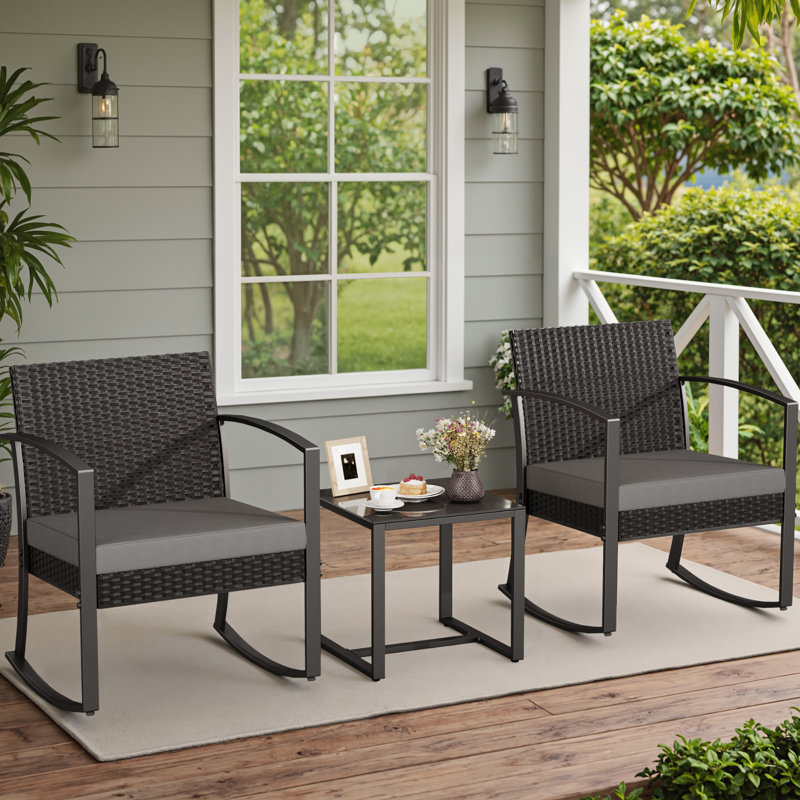 Ensemble bistro long pour 2 personnes 16 po Anniah Square, Gris
