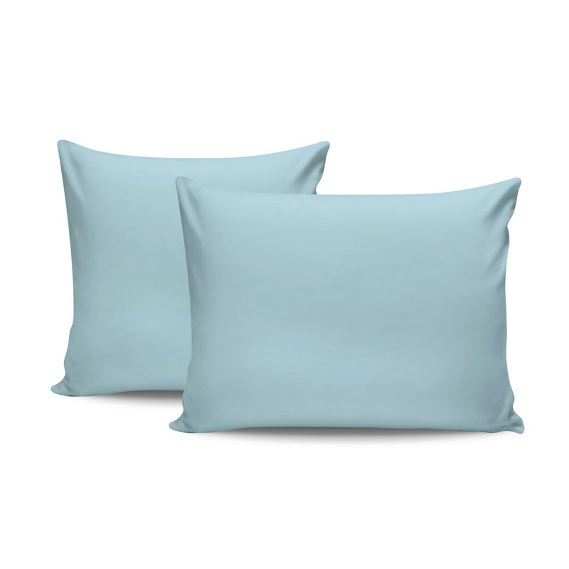 Premium 100% Cotton Pillowcase Set (2 Pieces), Mint Color, 19.7 x 31.5 inches | Soft Ranforce Fabric, 145 Thread Count | Envelope Closure, Machine Washable at 86°F | Ideal for Comfort and Style in Any Bedroom