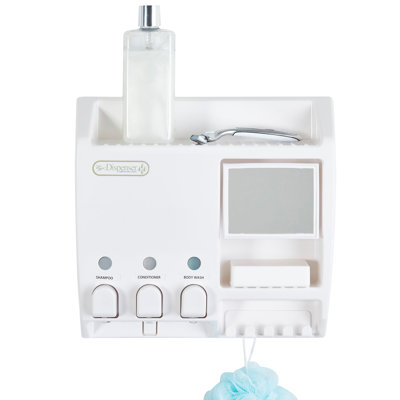 ULTI-MATE Dispenser 3 Shower Caddy w/Mirror