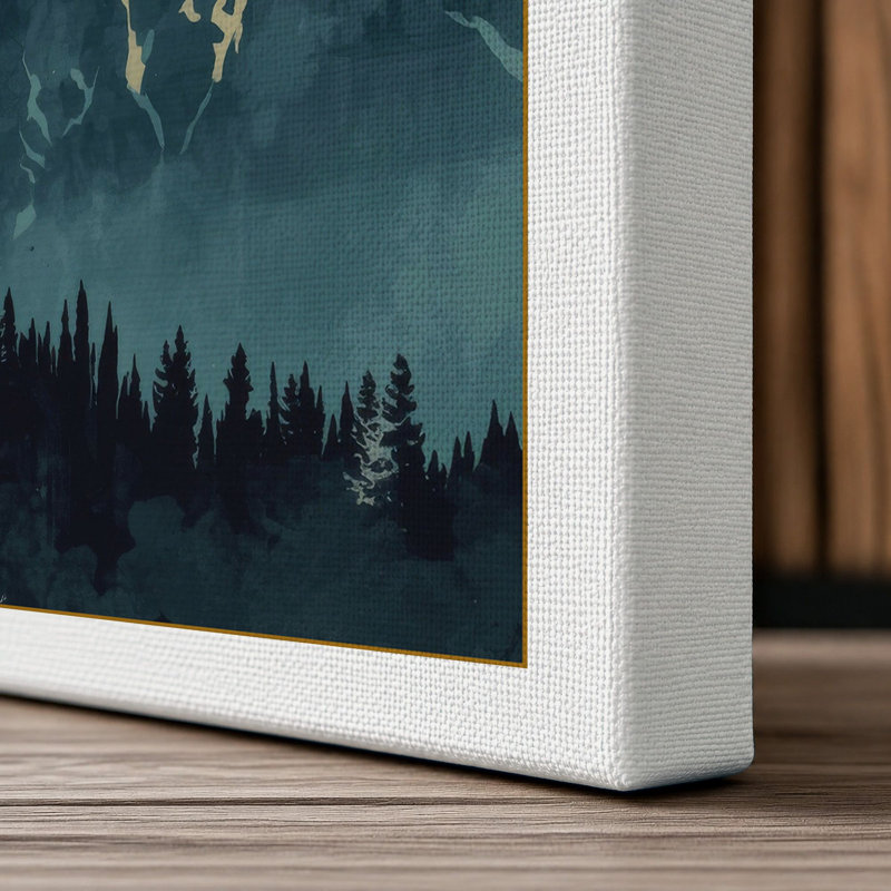 Mountain at Sunrise Minimalist - Wrapped Canvas, 30x20 - 76.2 x 50.8 cm, White Border