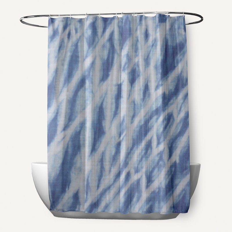 Grand Ridge Abstract Shower Curtain, Blue