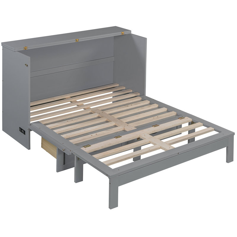 Élégant lit gris avec tiroirs spacieux et fonction - Élégante chambre à coucher offrant de nombreuses options de mise à niveau. Maximise la surface de la pièce. Permet de ranger différents articles. Design chic. Option de charge. Simple