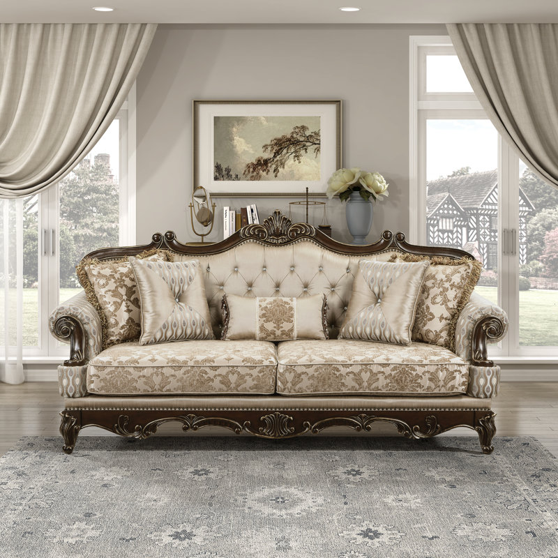 Canapé Shonta en chenille traditionnelle et tissu en soie 90,5 po