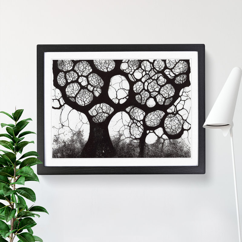 XH1022-6839X Peaceful Tree - Picture Frame Print, Black Framed, 25cm H x 34cm W x 2cm D