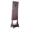 Armoire à bijoux avec miroir, miroir sur pied avec rangement, organisateur de miroir à bijoux verrouillable avec miroir pleine longueur, doublure en velours, éclairage intérieur à DEL, tiroir, armoire à bijoux autoportante, brun-1538783434