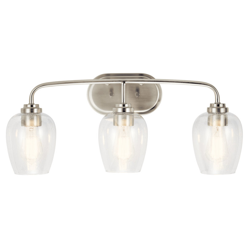 Éclairage pour salle de bain 3 lumières Coben, Nickel brossé