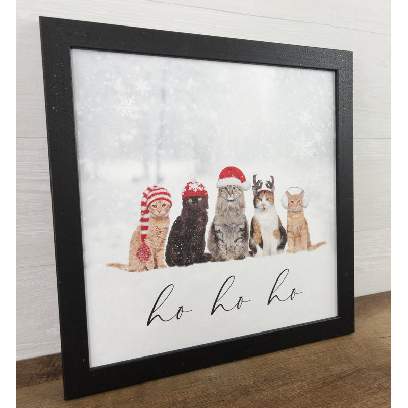 Mignon de chat Ho Ho Ho, H 18 po x l 18 po x P 1 po, Noir