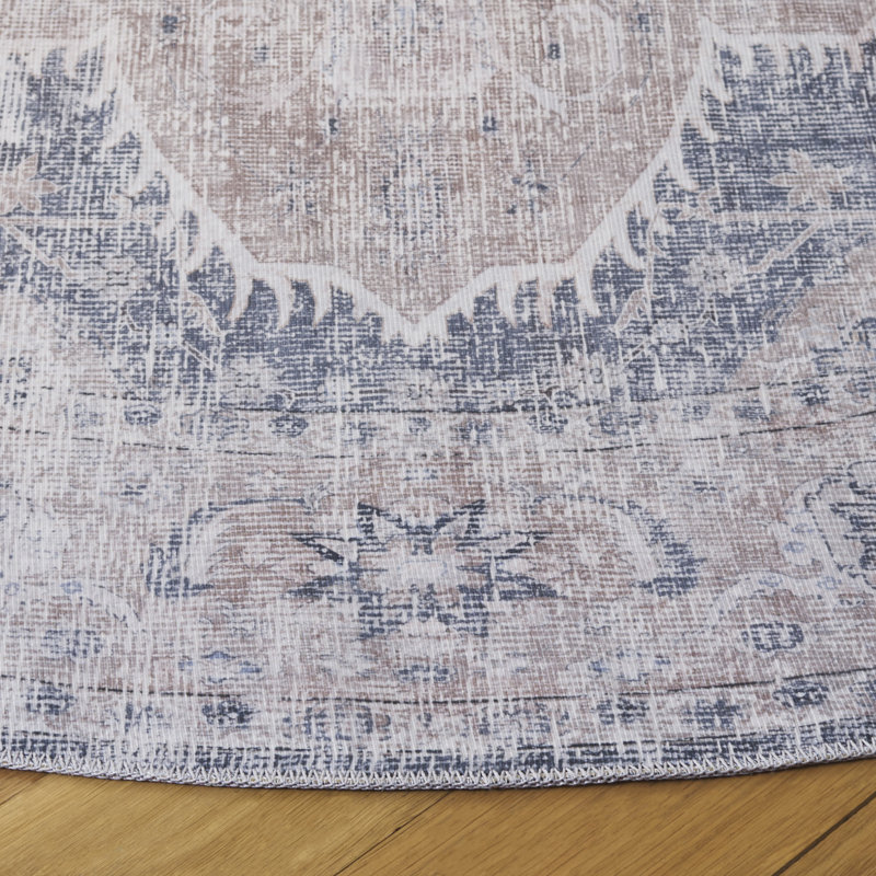 Arizona 244 Performance Machine Washable Oriental Rug, Round 6'