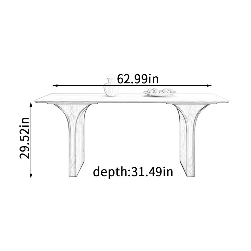 Table de salle à manger Vintage, H 29,52 po x L 62,99 po x l 31,49 po