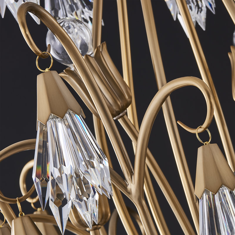Tulipani 6 LT Winter Brass/Clear Chandelier Allegri