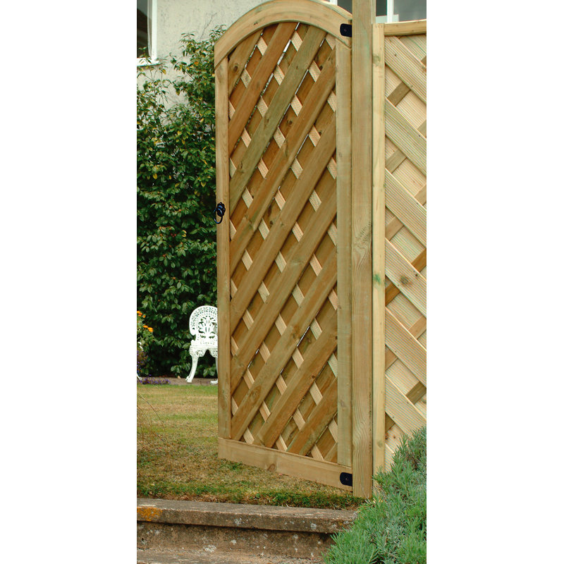180.0098cm H x 89.9922cm W Natural Timber Wood Gate