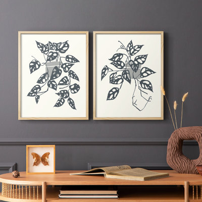 «Growing Leaves II», reproduction encadrée de qualité supérieure - prête à être accrochée - aucun clou requis - aucun clou requis